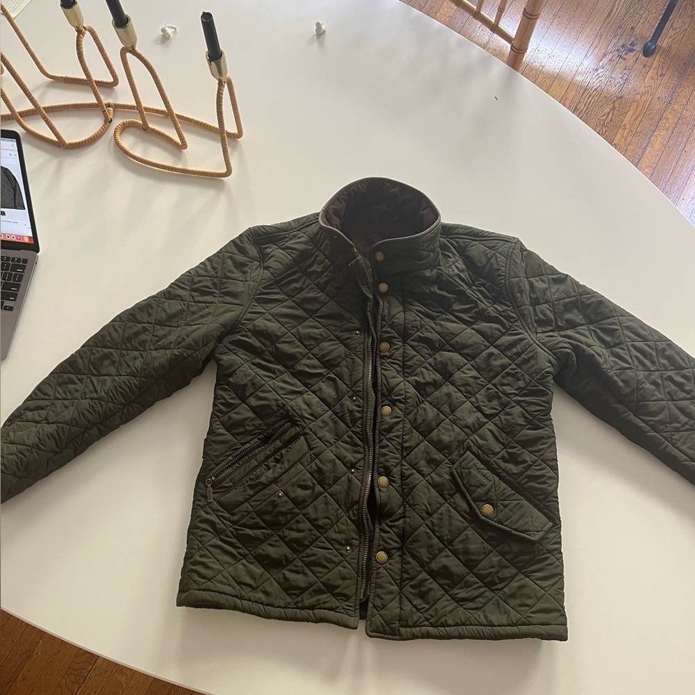 Barbour Quilted England Men’s Green Nano Puff Button Zipper Jacket
